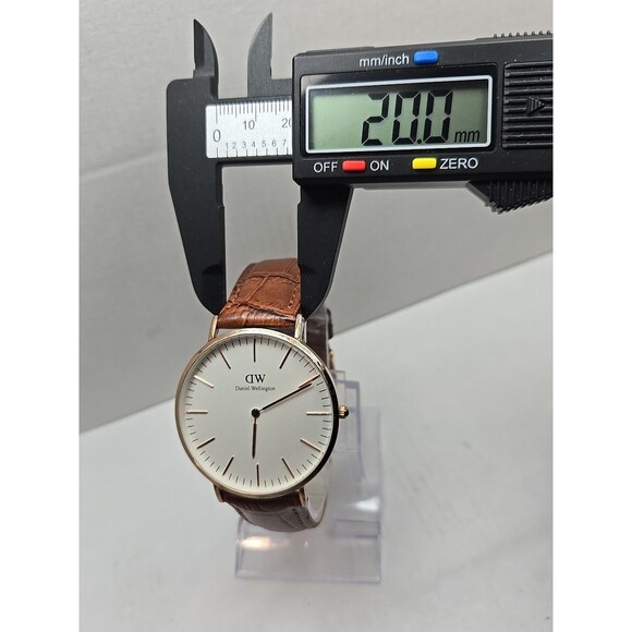 Daniel Wellington Classic 41mm Rose Gold Leather Quartz Watch New Battery Slim - Picture 7 of 13